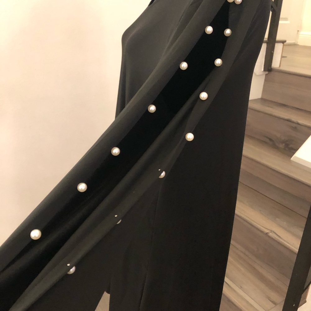 Black dress with faux pearls (light fabric)
